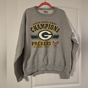Vintage Lee Gray Green Bay Packers Champions Crew Neck Sweater